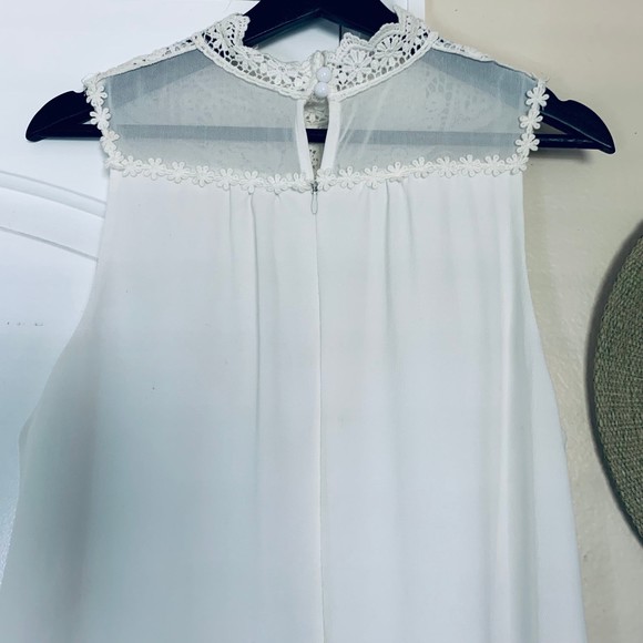 Paradise USA Embroidered Lace Dressy Flowy Romper/Jumpsuit - Ivory | Size: S - Picture 10 of 11